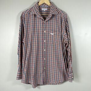 ALEX CANNON Mens Colorful Checkered Long Sleeve Button‎ Down Dress Shirt LG